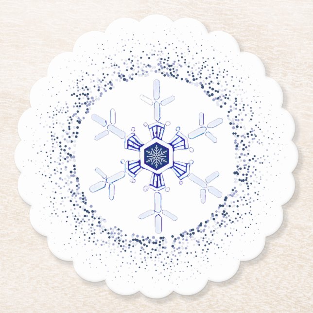 Porta-copo De Papel Round snowflake (Frente)