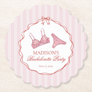 Porta-copo De Papel Roupas Íntimas de Coração Rosa e Vermelho para Des