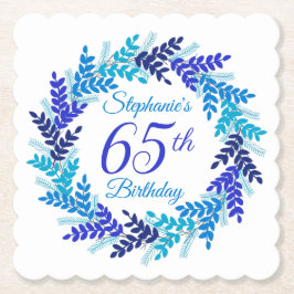 Porta-copo De Papel Rua Azul Elegante 65º Aniversário