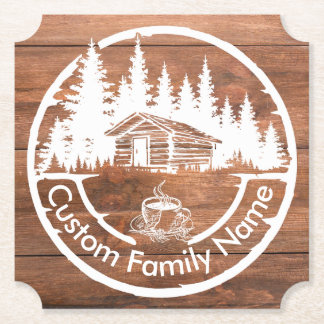 Porta-copo De Papel Rustic Cottage Cabin Barn | Custom Family Name