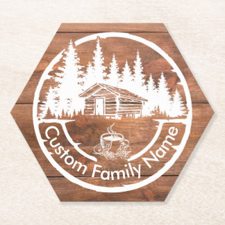 Porta-copo De Papel Rustic Cottage Cabin Barn | Custom Family Name