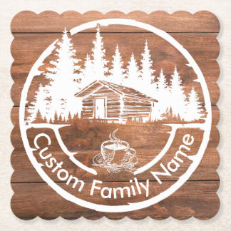 Porta-copo De Papel Rustic Cottage Cabin Barn | Custom Family Name