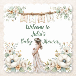 Porta-copo De Papel Rustic Floral Baby Shower 