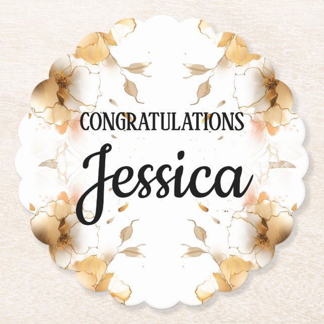 Porta-copo De Papel Rustic Floral Baby Shower (Frente)