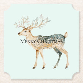 Porta-copo De Papel Rustic Mint Green Dourado Cream Vedante de Natal