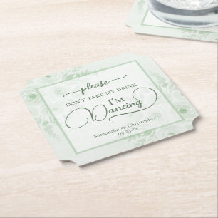 Porta-copo De Papel Sage Boho Peônias Não Tomem Minha Bebida Casamento