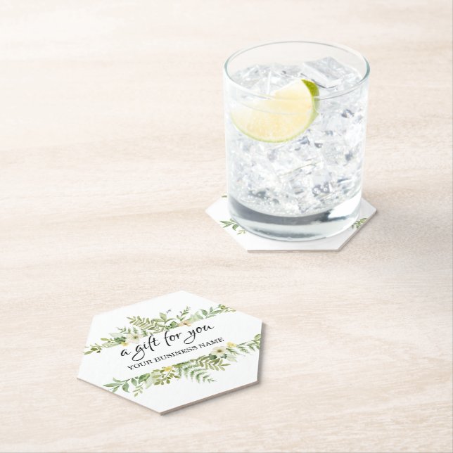 Porta-copo De Papel Salão de Folhagem Verde de Aquarela (Insitu)