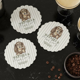 Porta-copo De Papel Salsichas Desenhadas à Mão e Dachshund Martinis