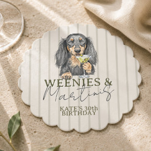 Porta-copo De Papel Salsichas Desenhadas à Mão e Dachshund Martinis