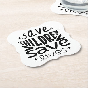 Porta-copo De Papel Salvar Filhos, Salvar Vidas