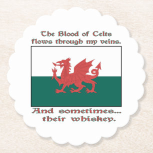 Porta-copo De Papel Sangue Galês de Celtas Corre Veias Às Vezes Uísque
