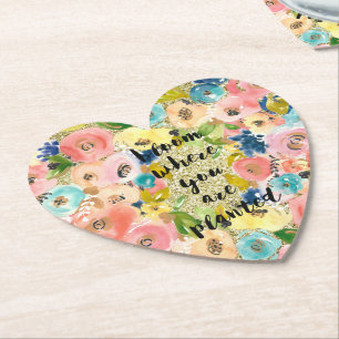 Porta-copo De Papel Sangue Onde Você Plantou Dourado Floral 