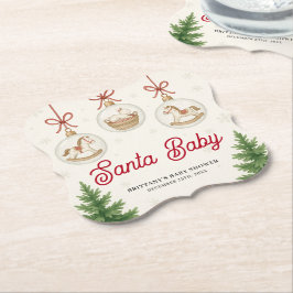 Porta-copo De Papel Santa Baby Christmas Baby Shower