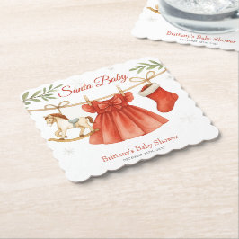 Porta-copo De Papel Santa Baby Christmas Clothesline Girl Baby Shower 