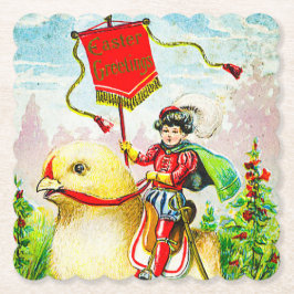 Porta-copo De Papel Saudações à Páscoa Whimsical: Cavaleiro sobre o Pi