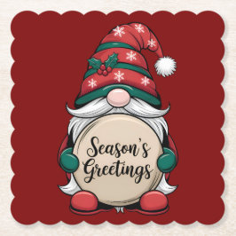 Porta-copo De Papel Saudações do Natal Gnomo Season