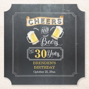 Porta-copo De Papel Saúde e Cerveja a 30 anos de Festa de aniversári