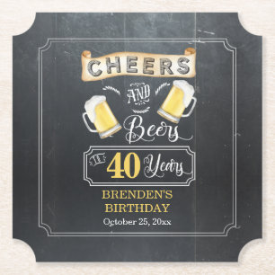 Porta-copo De Papel Saúde e Cerveja a 40 anos de Festa de aniversári