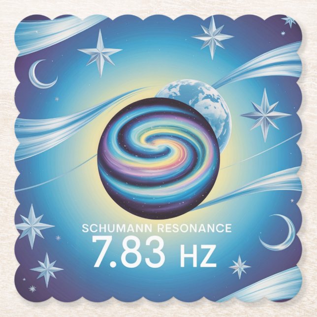 Porta-copo De Papel Schumann Resonance Celestial Blue Scalloped Set  (Frente)