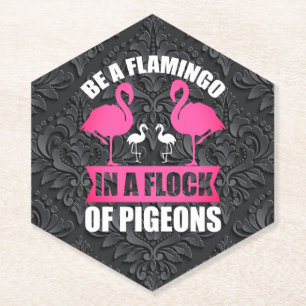 Porta-copo De Papel Ser Flamingo Num Bando De Pombos-18716