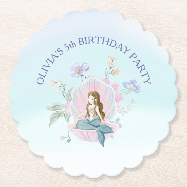 Porta-copo De Papel Sereias Aquáticas Whimsical Sob O Mar (Frente)