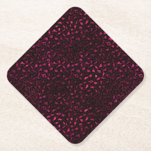 Porta-copo De Papel Série Leopard Burgundy e Dourada Design 3