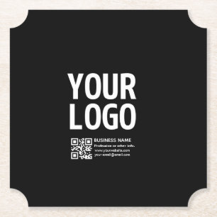 Porta-copo De Papel Seu logotipo com código QR e texto editáveis