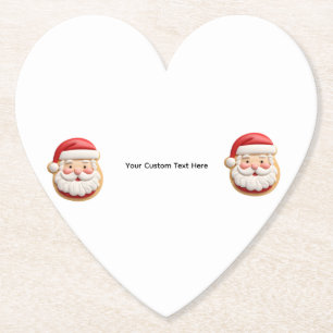 Porta-copo De Papel Seu Texto Personalizado Biscoito de Natal do Papai