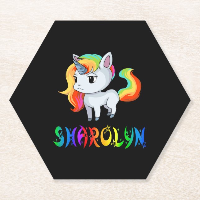 Porta-copo De Papel Sharolyn Unicorn (Frente)