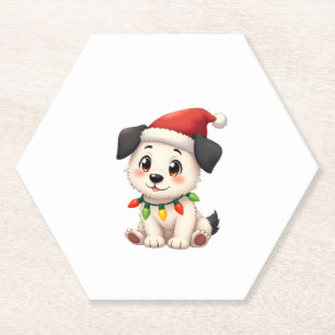 Porta-copo De Papel Shih Tzu Papai Noel Árvore de Natal Luzes Xmas Amo