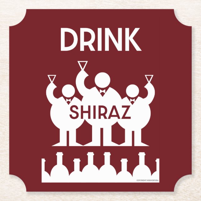 Porta-copo De Papel Shiraz Wine Drinkers (Frente)
