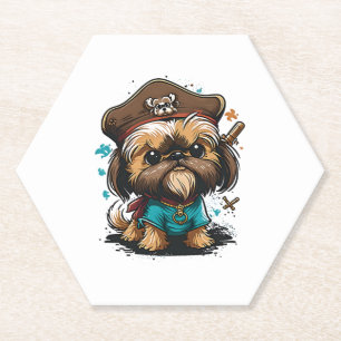 Porta-copo De Papel Shorkie Shih Tzu Yorkie Yorkshire Dog Pirate
