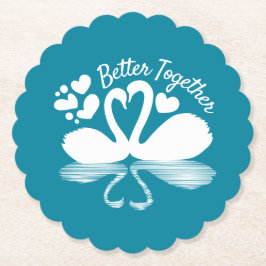 Porta-copo De Papel Silhueta do Cisne do casal na Água