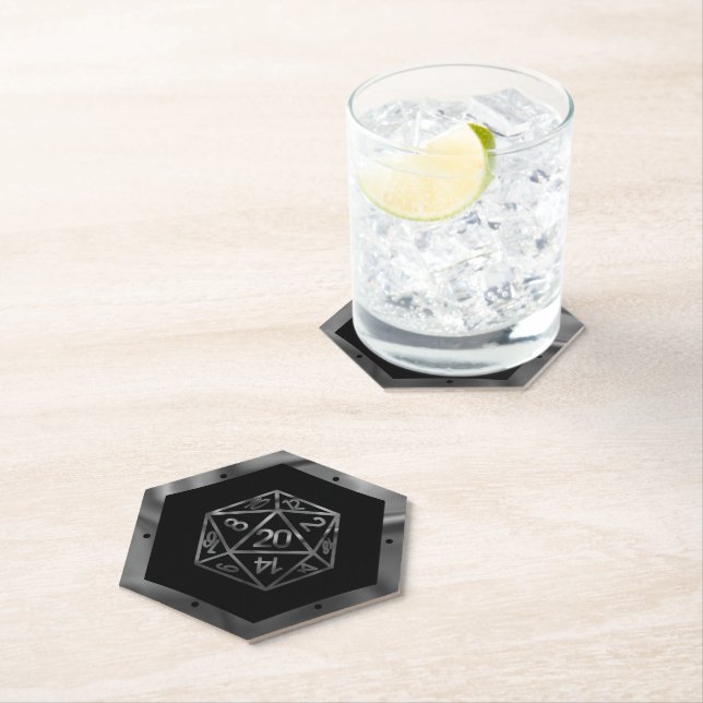 Porta-copo De Papel Silver D20 Crit AF | Tabletop Role Player Dice PNP (Insitu)