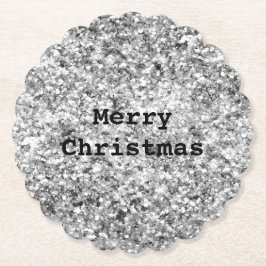 Porta-copo De Papel Silver Glitter Sparkle