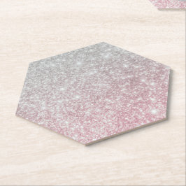 Porta-copo De Papel Silver Stone Gary Dourado Marble Purple Glitter