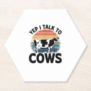 Porta-copo De Papel Sim, Eu Falo Com Vacas Engraçadas Vintage Dairy Fa