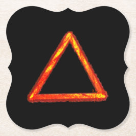 Porta-copo De Papel Símbolo Alquimio do Elemento de Fogo Barrado