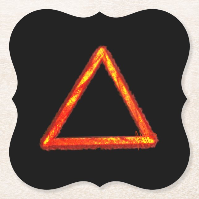 Porta-copo De Papel Símbolo Alquimio do Elemento de Fogo Barrado (Frente)