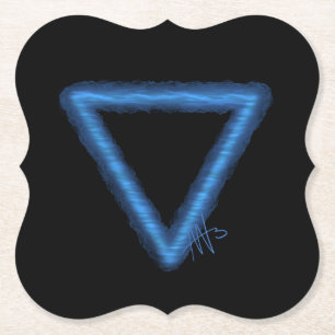 Porta-copo De Papel Símbolo de Alquimia de Elemento de Água ondulada