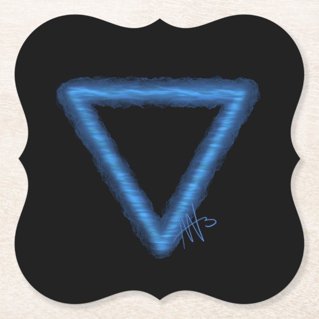 Porta-copo De Papel Símbolo de Alquimia de Elemento de Água ondulada (Frente)