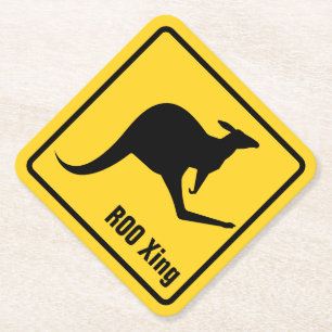 Porta-copo De Papel Símbolo de Aviso do Kangaroo