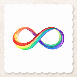 Porta-copo De Papel Símbolo de Infinidade Arco-Íris em Camadas