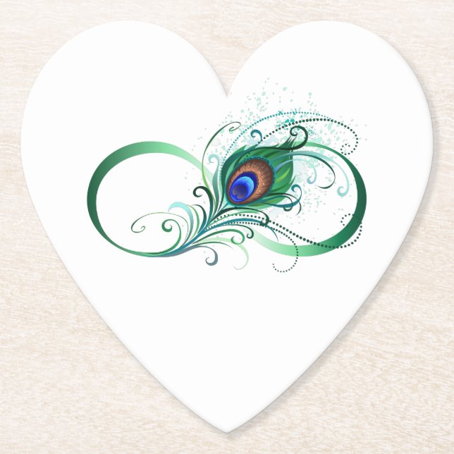 Porta-copo De Papel Símbolo Infinito com Pavão (Frente)