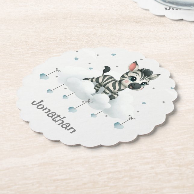 Porta-copo De Papel Simple cute little cartoon zebra  (Angular)