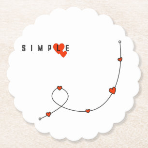 Porta-copo De Papel Simples ilustração com coração em minimalista