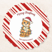 Simples padrão moderno de Natal alegre gatinho Cat