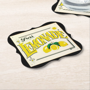 Porta-copo De Papel Sinal de limonada limão fruta de verão amarelo