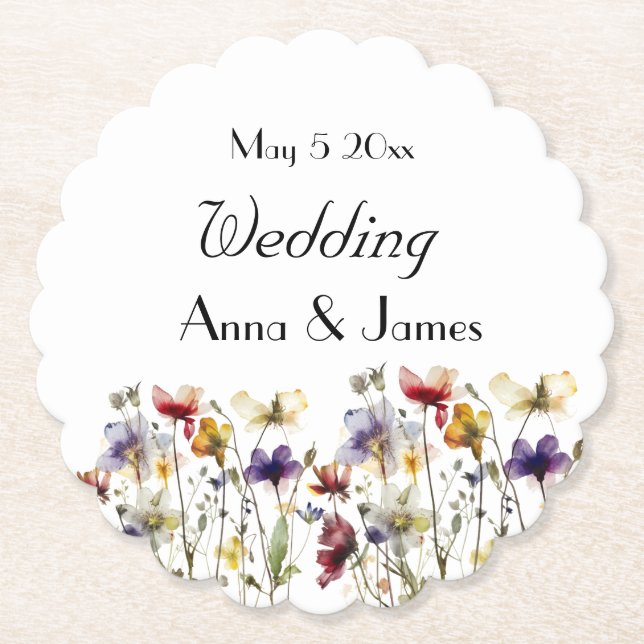 Porta-copo De Papel Sinfonia de Flores Silvestres: Arte Vibrante em Aq (Frente)