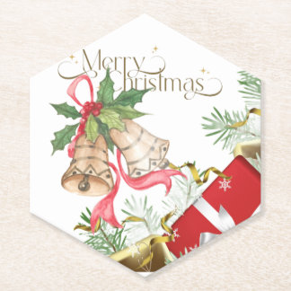 Porta-copo De Papel Sinos de Natal Elegantes e Presentes Design de Fér